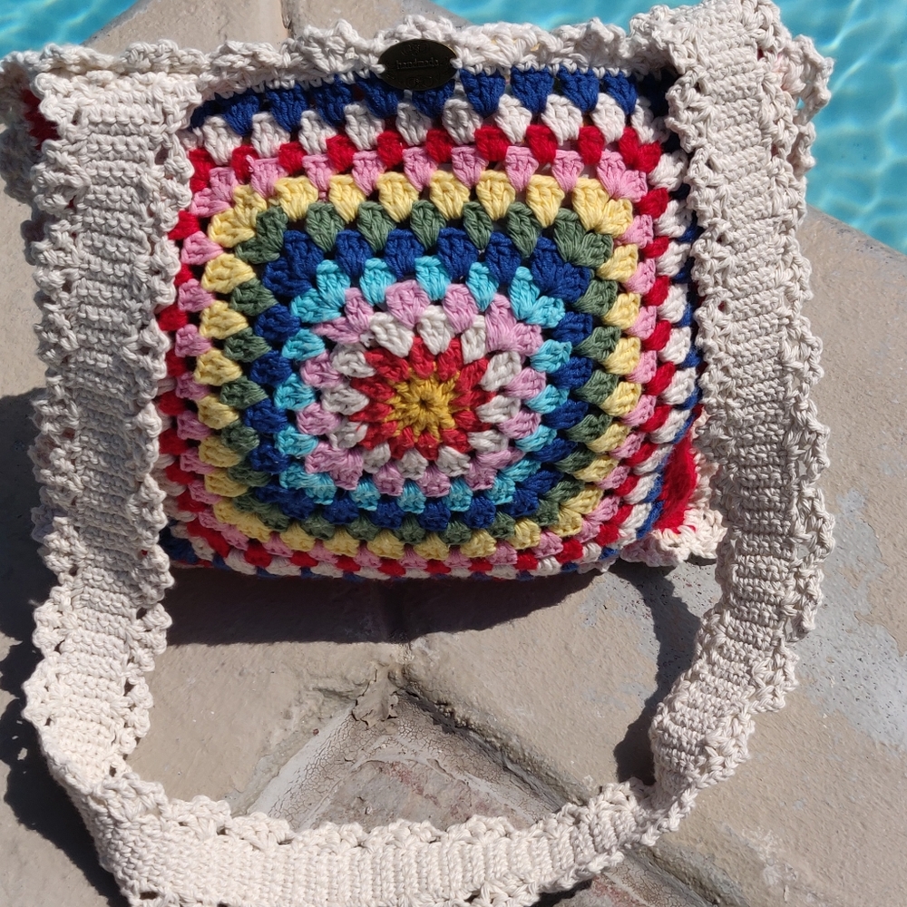 %100 Handmade Crochet  Boho Vintage Style🧶Tote Shoulder Women's Bag - Picture 16 of 16